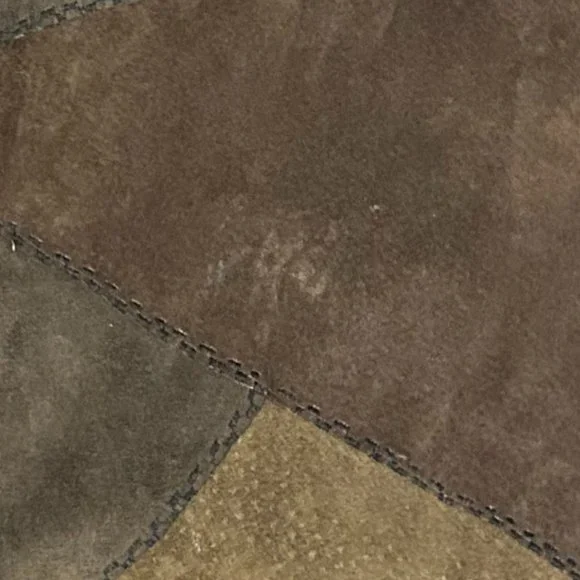 Vintage Boho Genuine Brown Suede Patchwork Vest L/LX (no tag) - Picture 4 of 4